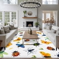 thumbnail image 3 of Insects Large Area Rugs 8x10 ft Colorful Butterfly Dragonfly Ladybird Bee Spiders Watercolor Washable Rug Non Slip Indoor Carpet Absorbent Floor Mat for Living Room Bedroom Dining Room, 3 of 9