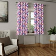thumbnail image 2 of Ambesonne Ethnic Grommet Curtain, Hand Drawn Mayan Sripes, 50" x 63", Fuchsia Indigo Burgundy, 2 of 6