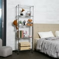 thumbnail image 4 of Legooin 23"W x 14"D x 72"H Rolling Storage Rack Height Adjustable Wire Shelving Unit Metal Stand for Garage Laundry Room, Silver, 4 of 5