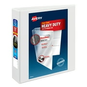 Angle View: Avery Heavy-Duty View 3 Ring Binder, 2" One Touch Slant Rings, Holds 8.5" x 11" Paper, White (05504)