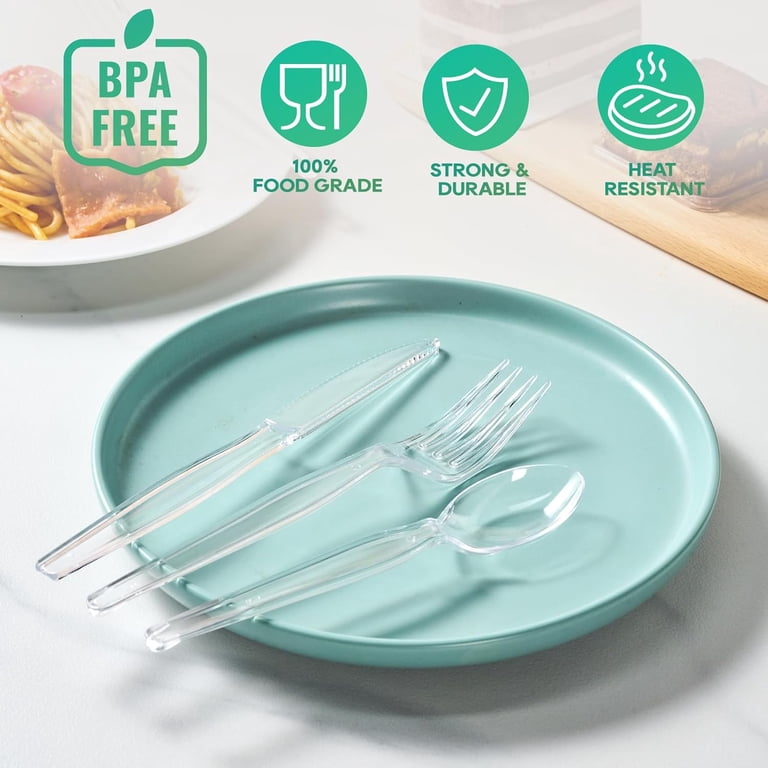 Focusline Clear Plastic Silverware Set, 240-Piece photo 5
