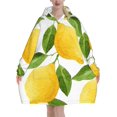 thumbnail image 1 of Lemon Leaf,Women's Oversized Wearable Blanket Hoodie, Blanket Sweatshirt,Flannel Pullover Blanket, 1 of 9