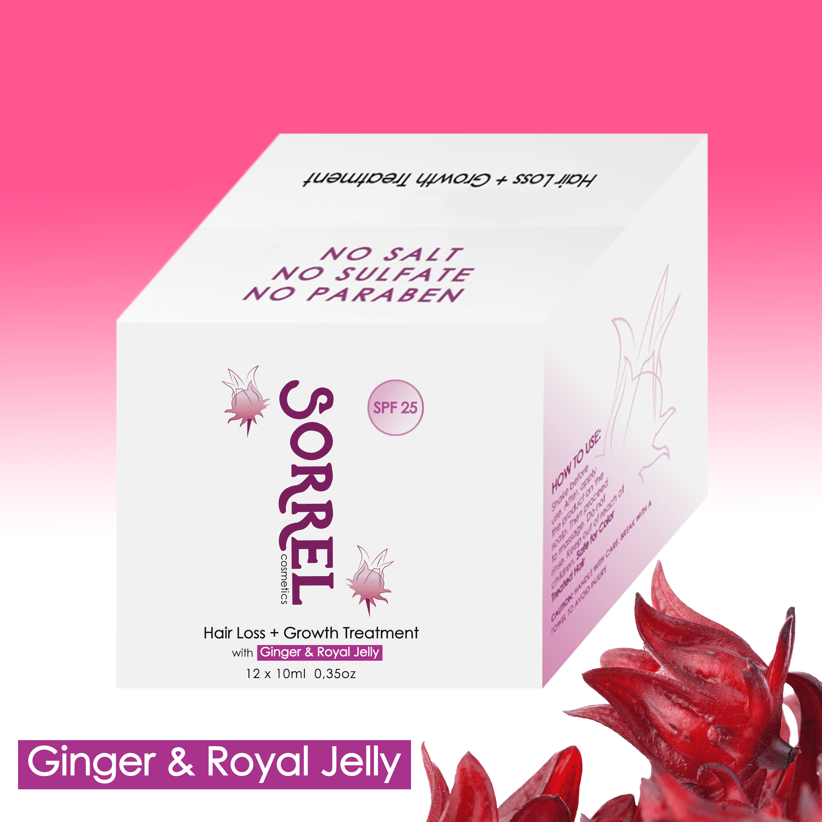 Hair Loss & Regrowth Treatment Hair Care Ampoules for Men & Women with  Ginger & Royal Jelly by Sorrel Cosmetics | Sulfate Paraben Free | Growth  Stimulating | SPF 25 | Ampolla