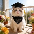 thumbnail image 4 of 2026 Pet Graduation Outfit Set,Graduation Cap and Triangles Bandana,Photography Props Dogs Cats Grade Outfits for Pets Party Dress Costume,Black, 4 of 7