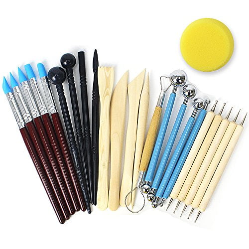 Polymer Modeling Clay Sculpting Tools Set Rock Painting Kit for Sculpture Pottery SERONLINE 24pcs Ball Stylus Dotting Tools
