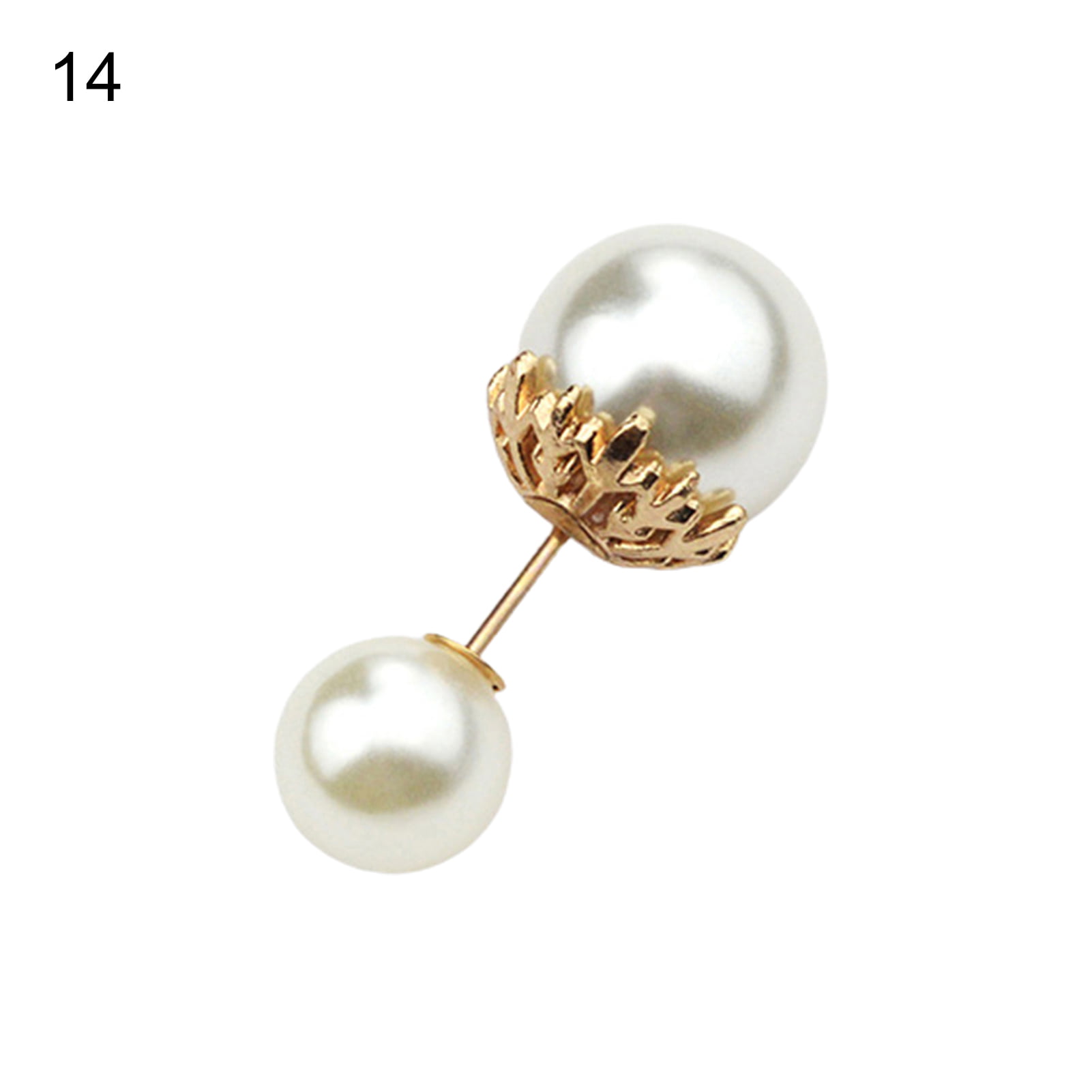 Vintage Art Deco Style Yellow Gold Tone Faux Pearl Clip Pin Grape Design Jewelry K#20