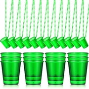 24 Pieces Shot Glass on Beaded Necklace Plastic Shot Cup Necklace Bachelorette Party Team Men and Women Supplies