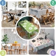 thumbnail image 5 of Green Daisy Flower White Blooms Pattern Rectangle Tablecloth 60"x120",Waterproof Polyester Rectangle Table Cloth, Wipeable Spillproof Polyester Tablecloth for Dining, Camping, Indoor and Outdoor, 5 of 6