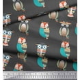 thumbnail image 2 of Soimoi Gray Cotton Duck Fabric Owl Tribal Printed Fabric 1 Yard 42 Inch Wide, 2 of 3