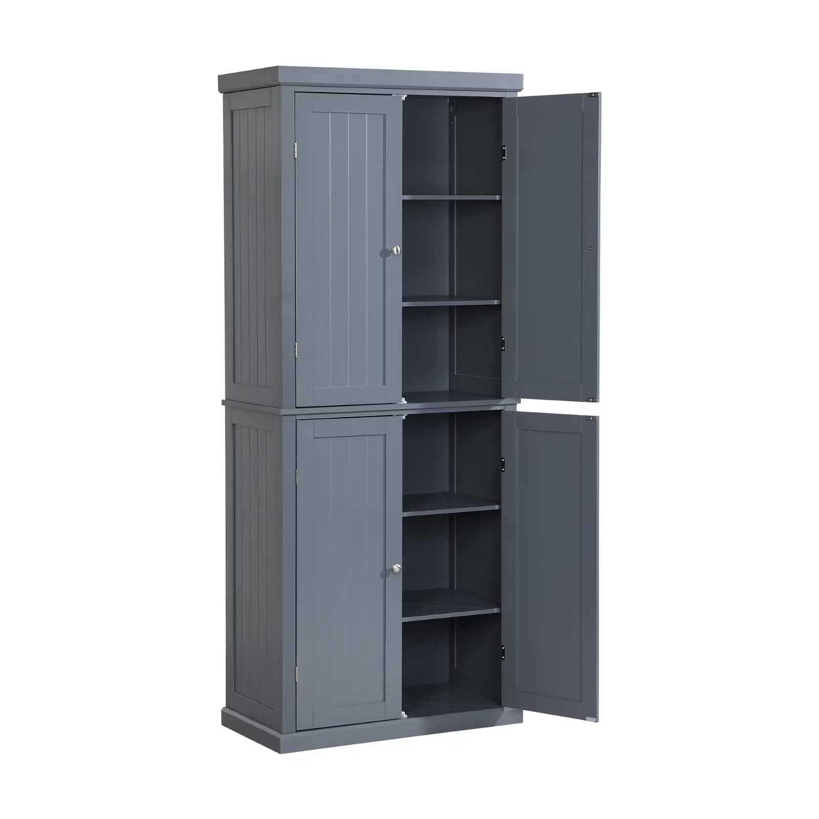 72.4 Minimalist Freestanding Kitchen Storage Cabinet Organizer, Kitchen  Pantry With 4 Doors And Adjustable Shelves Gray-modernluxe : Target