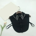 thumbnail image 6 of CYSFASHION Detachable Dicky Collar Blouse for Women Solid Faux Shirt Family Business Casual V Neck Fake Collar Black, 6 of 9