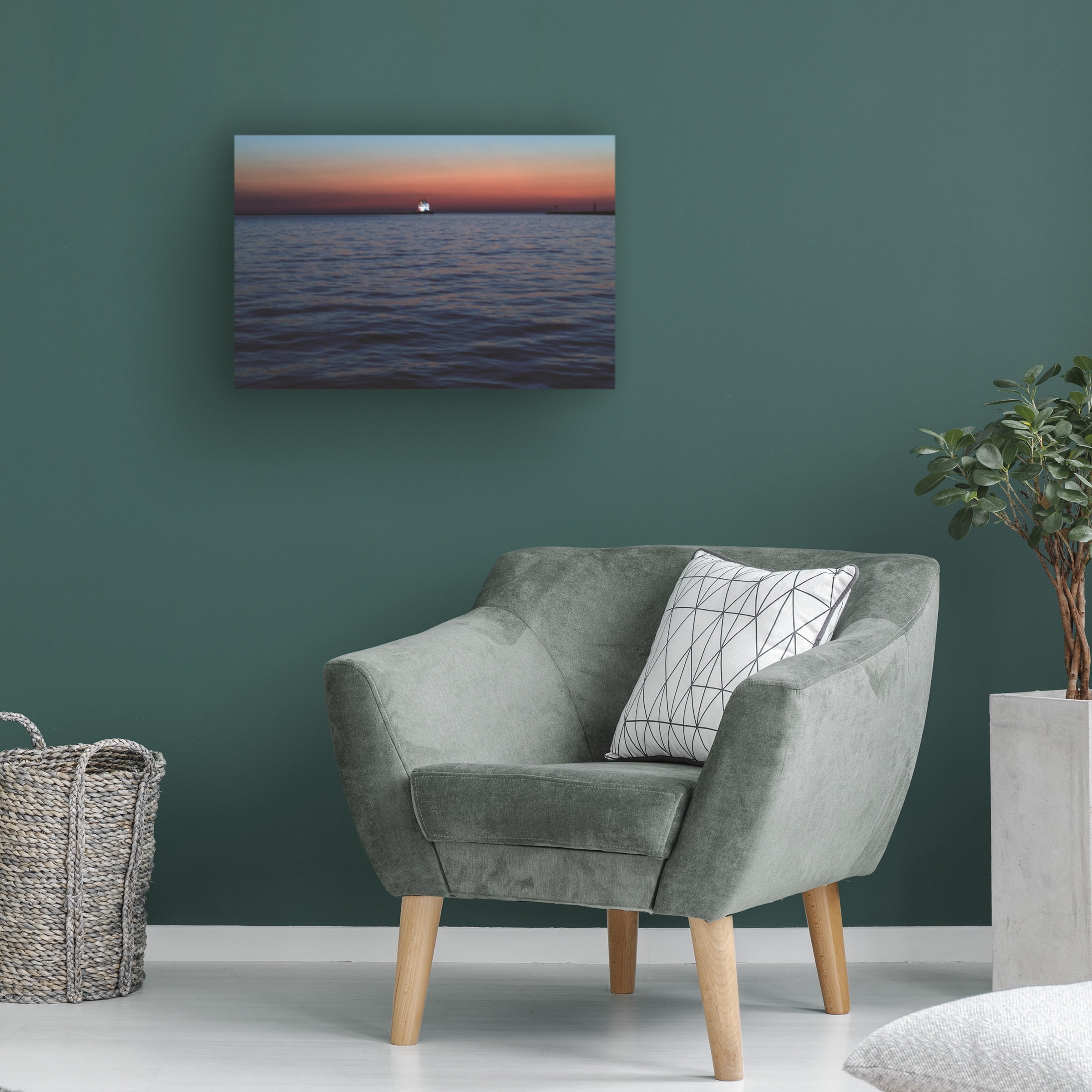 Kurt Shaffer Photographs 'Beautiful Lorain Harbor Lighthouse At Sunset' Canvas Art