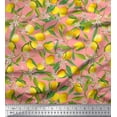 thumbnail image 1 of Soimoi Rayon Crepe Fabric Leaves,Floral & Lemon Vegetable Print Sewing Fabric Yard 46 Inch Wide, 1 of 3