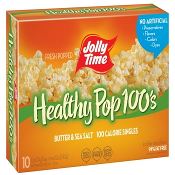 Jolly Time, 100 Calorie y Pop Butter Microwave Popcorn, 1.2 oz, 10 Count
