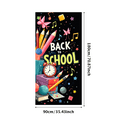 thumbnail image 3 of Colorful Back to School Themed Banner with Alarm Clock Pencils and Compass Background Decorations for School Events Classroom Decorations Photo Props and Party Supplies, 3 of 4