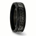 thumbnail image 4 of Stainless Steel 7mm Black IP-plated Hammered and Polished Band, 4 of 7