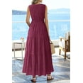 thumbnail image 5 of PRETTYGARDEN Summer Dresses for Women Sundresses Sleeveless V Neck Eyelet A Line Flowy Beach Vacation Spring Maxi Dress, 5 of 9
