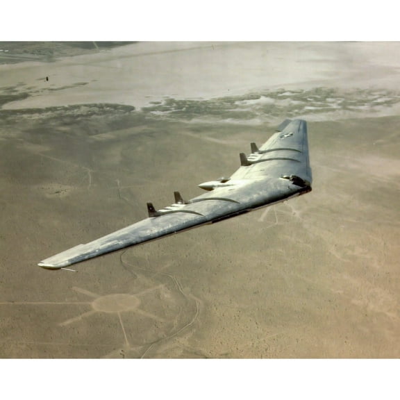 Aerial View Of U.S. Air Force'S 100-Ton Northrop Flying Wing Yb-49 Jet Bomber In Flight History