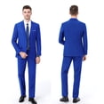 thumbnail image 4 of Men Suits Slim Fit 3 Piece Royal Blue Suit Two Botton Tuxedo for Men Bussiness Wedding Grooms Prom Dress Suit Blazer Jacket Vest Pants M, 4 of 5
