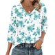 thumbnail image 2 of Mujeres 3/4 Manga Tops Cuello en V Raglan Suéter Casual Impreso Blusa, Poliéster Suave Mezcla de Spandex para el Trabajo Diario, 2 of 6
