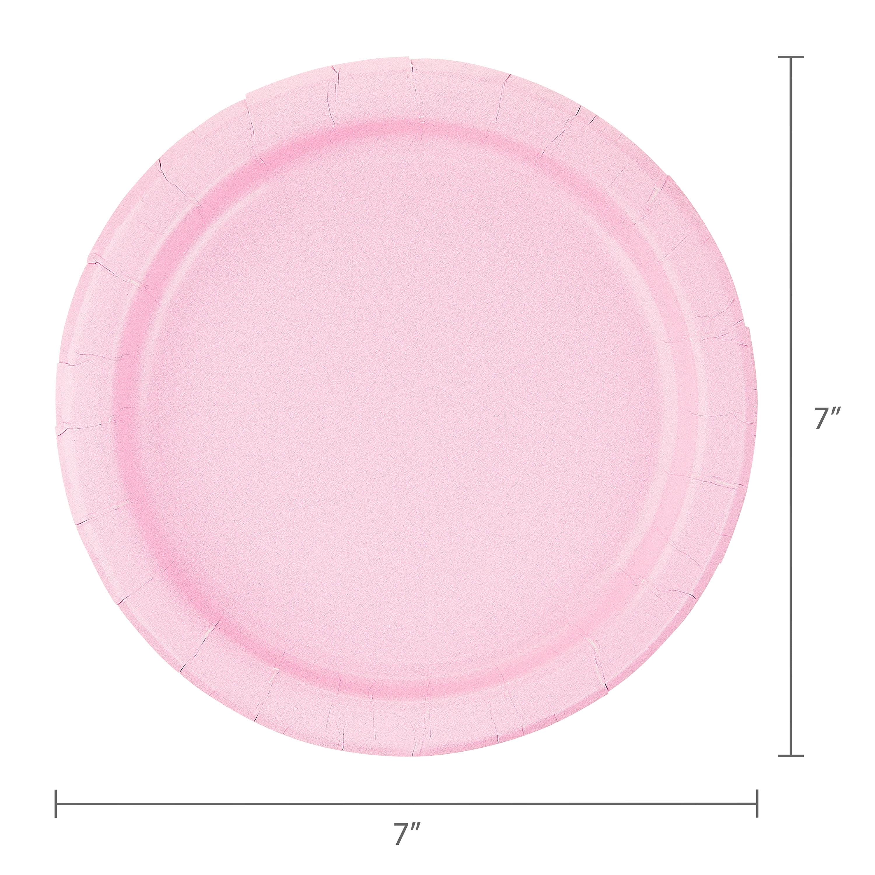 (6 pack) Way To Celebrate Disposable Paper Plates, Light Pink, 7 in, 24 Pieces