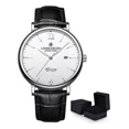 thumbnail image 1 of Reloj De Cuarzo Cuero Genuino Calendario Impermeable Hombres Correa Negro, 1 of 5