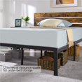 Easyfashion Metal Platform Full Bed with Wood Headboard