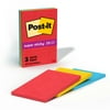 Post-it Super Sticky Notes, 4 in x 6 in, Playful Primaries, Lined, 3 Pads