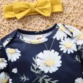 thumbnail image 6 of Fesfesfes Newborn Infant Baby Bodysuit Girls Ruffles Romper Tops Floral Shorts Outfits Headband Set, 6 of 9