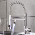 thumbnail image 3 of Aimadi Grifo De Cocina Comercial Con Rociador Monomando Rociador Desplegable Grifo De Fregadero De Cocina Con Luz Led Dos Caño Níquel Cepillado, 3 of 5