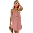 thumbnail image 1 of Women's Pink/Green/Sky Blue Buttoned Slip Dress, 1 of 3