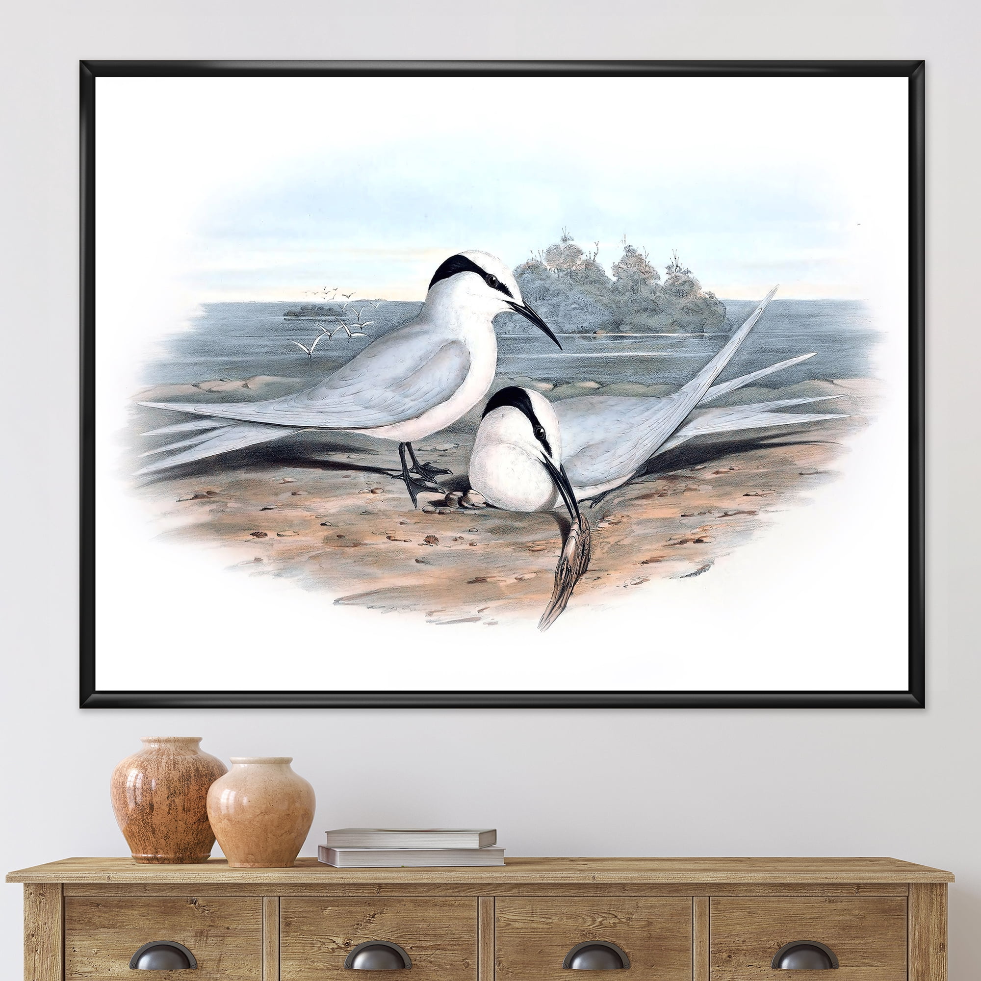 Designart 'Ancient Birds In The Wild IX' Traditional Framed Canvas Wall Art Print