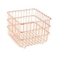 thumbnail image 1 of Cesta de almacenamiento de hierro, organizador de maquillaje INS, cesta de alambre para dormitorio Oro rosa 13x13cm, 1 of 9