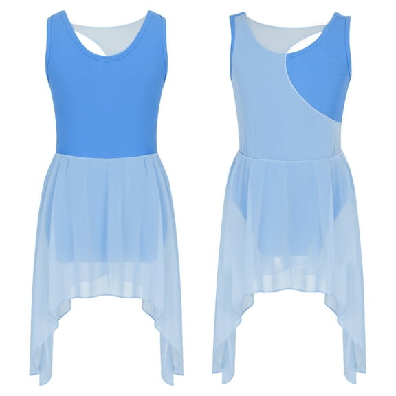 Alvivi Kids Girls Sleeveless Ballet Lyrical Dance Dress Latin Leotard Ice Skating Costume