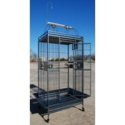 Large Elegant and Durable Wrought Iron Bird Parrot Open Play Top With Toy Hook Rolling Cage With Seed Guard