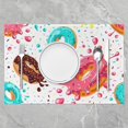 thumbnail image 2 of Donuts Placemats Set of 4, Chocolate Doughnut Place Mats 12x18 Inch for Dining Table Decorations, Whimsical Dessert Table Mats for Kitchen Decor Dinner Indoor, 2 of 4
