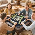 thumbnail image 7 of Navy Gold Mahjong Motif Oriental Mahjong Mat 31.5x31.5 Inch | Non-Slip And Noise Reduction Mah Jong Table Mat Cover with Carrying Bag For Mahjong Lovers, Poker, Board Games And Dominoes, 7 of 7