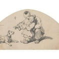 thumbnail image 2 of George Chinnery 14x11 Black Ornate Wood Framed Double Matted Museum Art Print Titled: Chinese Father and Child with Dog (1827), 2 of 5
