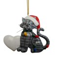 thumbnail image 3 of Adorno colgante de gato de Navidad Macarena figura de gato gris, 3 of 8