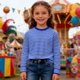 thumbnail image 6 of BJUTIR Boys T Shirts Long Sleeve Graphic Tee With Stripes And Print For Casual Comfort Basic Top Size 7-8 Years, 6 of 6