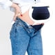 thumbnail image 4 of Inteprter Extensor de camisa de hojas simples Instalación amplia Aplicación amplia Aspecto exquisito Jeans de estilo aleatorio de alto nivel Maternidad Tela de costura y artesanía Azul profundo Inteprter HA060157-02, 4 of 6