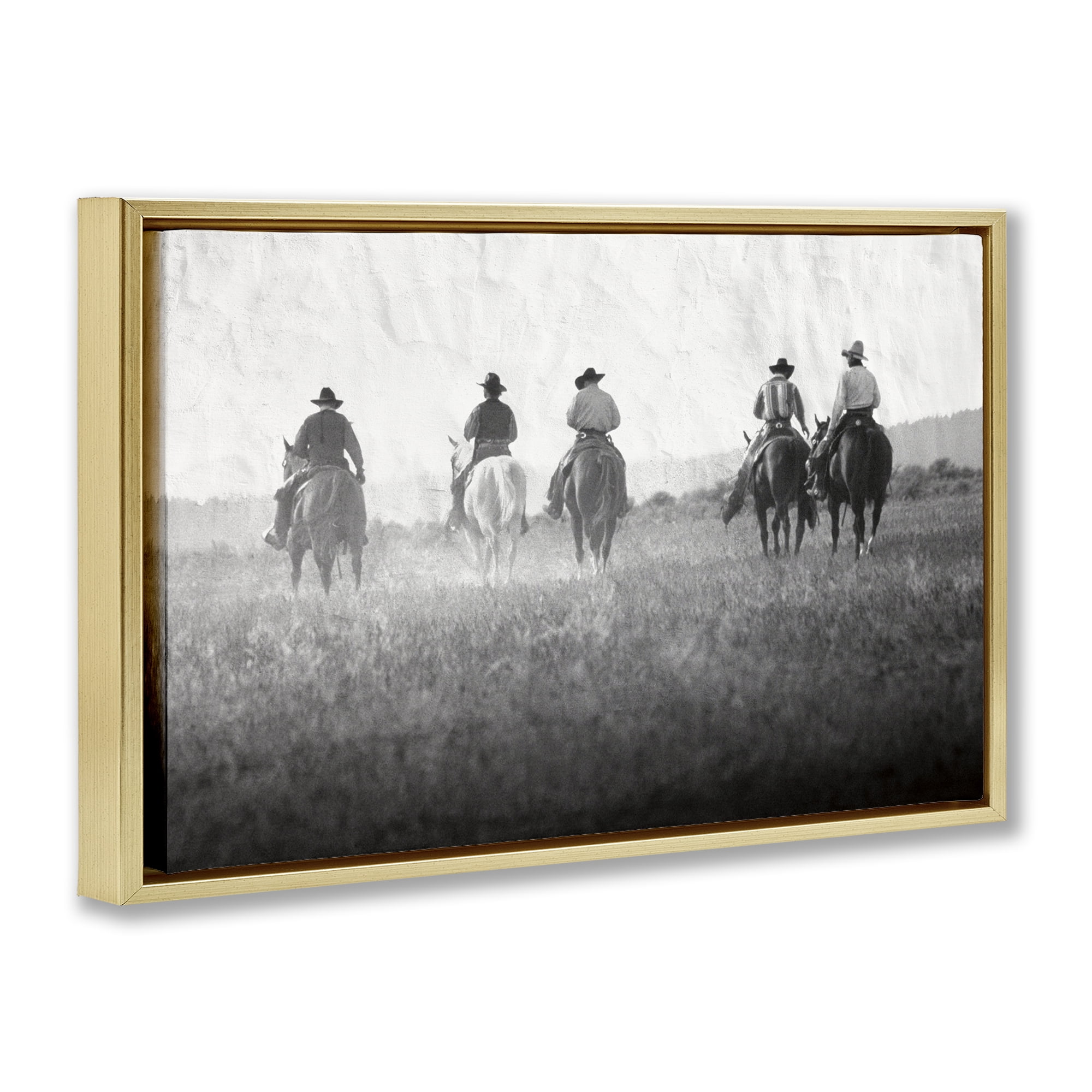 Stupell Industries Riding Toward The Horizon Gold Framed Floater Canvas Wall Art, design by Superstock
