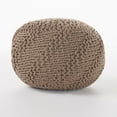 thumbnail image 5 of Vidar Outdoor Handcrafted Modern Fabric Weave Pouf, Light Brown, 5 of 9