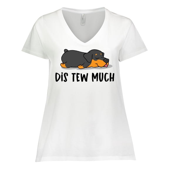 Inktastic Napping Dis Tew Much Rottweiler Women's Plus Size V-Neck T-Shirt