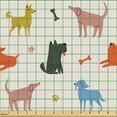 thumbnail image 2 of Ambesonne Dog Print Fabric by the Yard Upholstery, Pets Bones Paws Drawing, 5 Yards, Blue Vermilion Yellow, 2 of 5