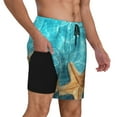 thumbnail image 2 of Daiia Starfish And Seashell On The Beach 1 Mens Swim Trunks Swim Shorts Quick Dry Swim Shorts with Mesh Lining Pockets-Small, 2 of 9
