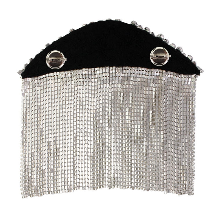 Handmade Epaulette Beading Tassel Rhinestones Crystal Floral Shoulder Epaulettes Patches Blazer Accessories with Brooches Pin back 2 Pieces