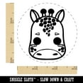 thumbnail image 2 of Charming Kawaii Chibi Giraffe Face Blushing Cheeks Self-Inking Rubber Stamp Ink Stamper - Green Ink - Small 3/4 Inch, 2 of 7