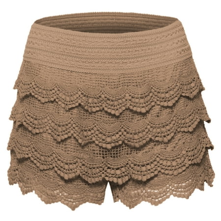 Elasticated Waist Slim Fit Crochet Shorts