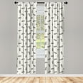 thumbnail image 5 of Ambesonne Aloha Hawaii Window Curtains, Dancers Pattern Sketch, Each 28" W x 95" L, Grey Eggshell, 5 of 5